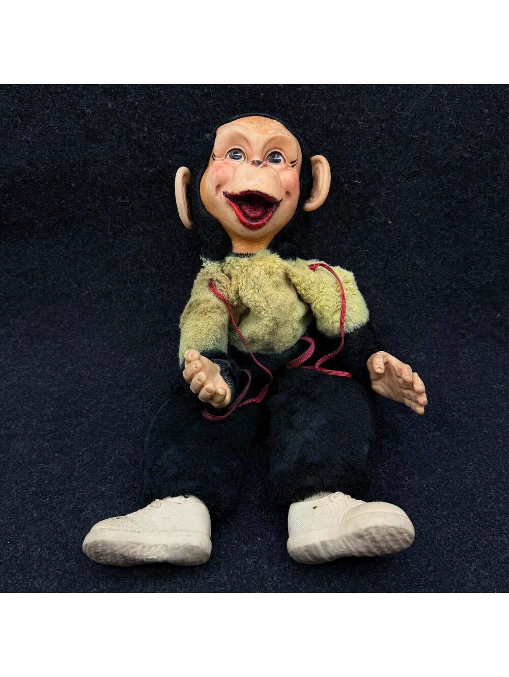 17" VINTAGE COLUMBIA TOY PRODUCTS ZIPPY RUBBER FACE MONKEY STUFFED ANIMAL PLUSH